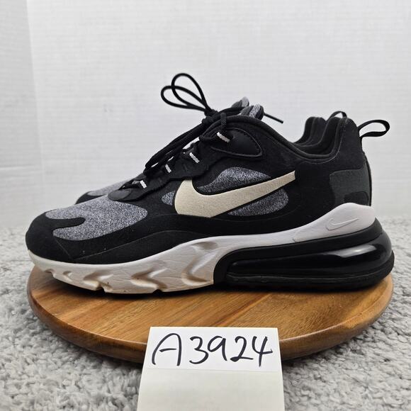 Nike Mens 11 Air Max 270 React Optical Black Vast Grey Daily Sneaker AQ4971-001 - Picture 1 of 12